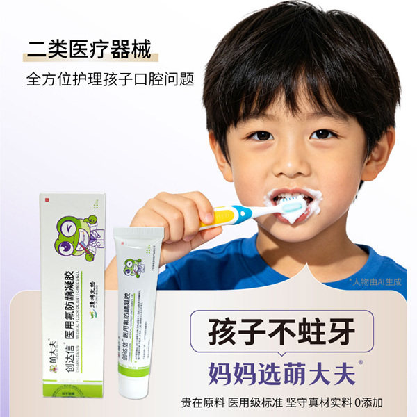 萌医生萌大夫儿童含氟刷牙医用防龋凝胶防蛀牙修护牙釉质牙斑牙渍