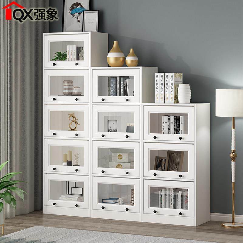 落地玻璃门书柜储物架书柜组合柜简约现代客厅多层储物柜F10,住宅家具,单个书柜,淘宝优惠券,粉丝福利购,淘宝优惠卷