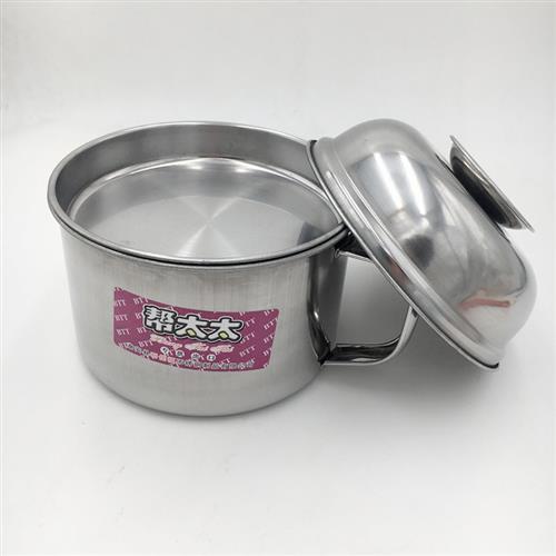 帮太太不锈钢加厚学生快餐杯子两层便当盒食堂带盖饭缸餐具泡面碗
