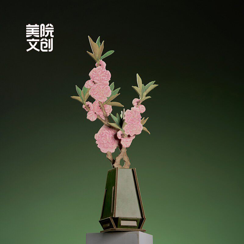 美院文创桃花手绘古画摆件diy手工高级乔迁扩香器女桌面摆件礼物