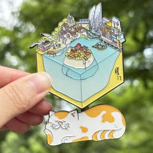美院文创厦门乐悠悠鼓浪屿集美学村双子塔冰箱贴纪念礼物