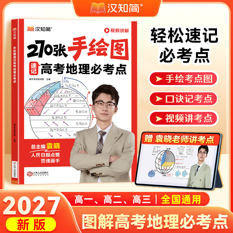 汉知简270张手绘图速记高考地理必考点 高中地理地图册中学学习考试必修选择性必修基础知识手册知识高一高二三高考重难点高考复习图片