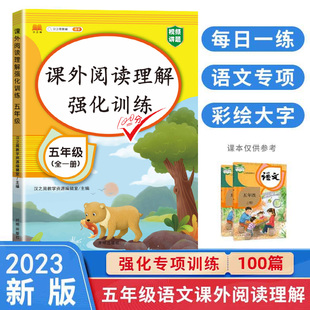 汉知简五年级课外阅读理解强化训练全一册100篇小学生5年级上下册同步语文课本教材专项训练看图说话写话阅读理解真题试卷练习册