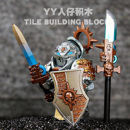 战锤40K灰骑士适用于乐高终结者战棋星际战士黑圣堂人仔积木玩具6