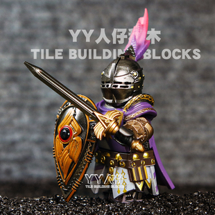 中古世纪圆桌骑士加拉哈德亚瑟王骑士第三方兰斯洛特积木人仔玩具