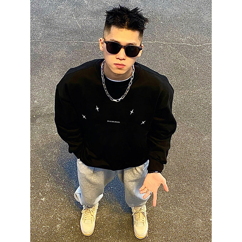 ins潮牌270g重磅纯棉长袖t恤男