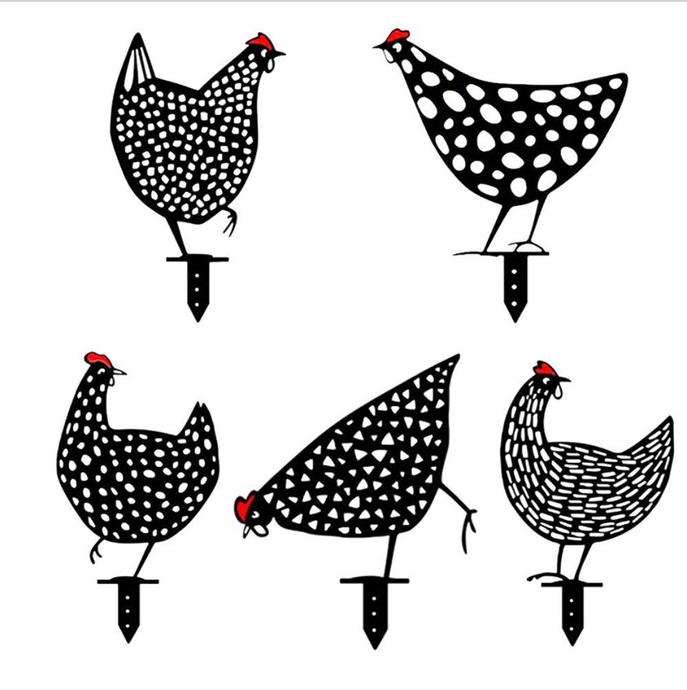 花园插牌ChickenYardArt创意摆放公鸡仿真小摆件草坪装