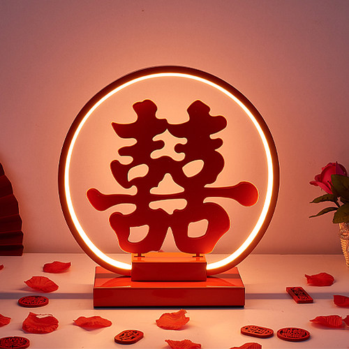 结婚长明灯婚房床头灯陪嫁灯一对