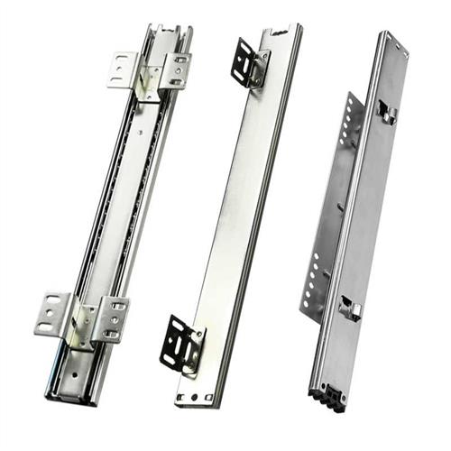 橱柜拉篮轨道加厚滑道抽屉侧装导轨碗柜可调三节厨房碗篮滑轨