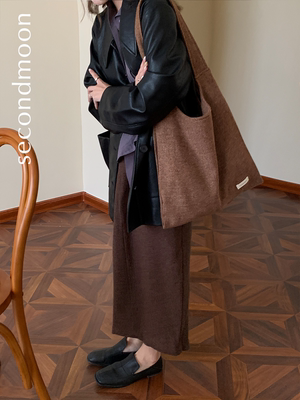 secondmoon羊毛单肩包复古百搭