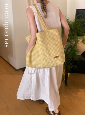 SecondMoon比利时进口纯亚麻韩系百搭帆布袋