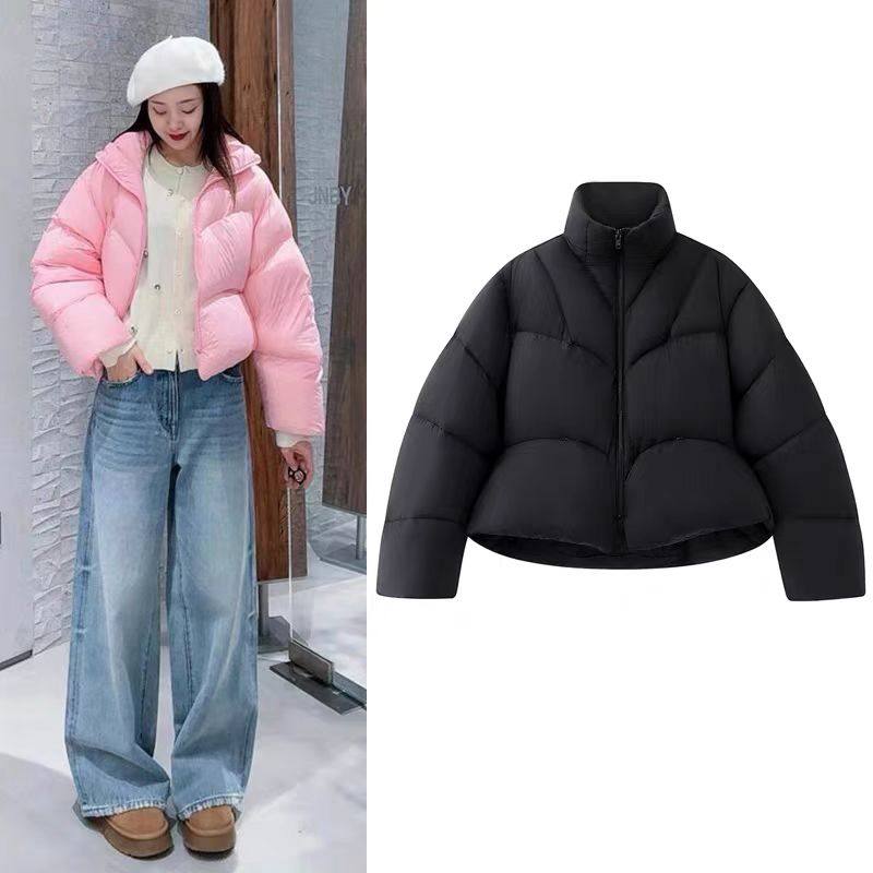 DN高端定制泡芙羽绒服女短款立领宽松廓形面包服保暖外套冬季新款