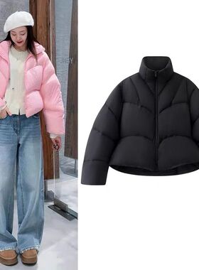 DN高端定制泡芙羽绒服女短款立领宽松廓形面包服保暖外套冬季新款