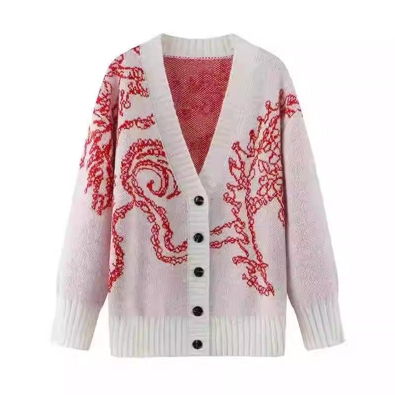 DN高端定制2025秋季新款时尚百搭V领宽松显瘦刺绣针织开衫上衣女,女装/女士精品,毛针织衫,淘宝优惠券,粉丝福利购,淘宝优惠卷