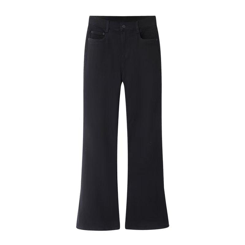 DN高端定制2024冬新款时尚气质百搭高腰显瘦微喇叭加绒牛仔裤女