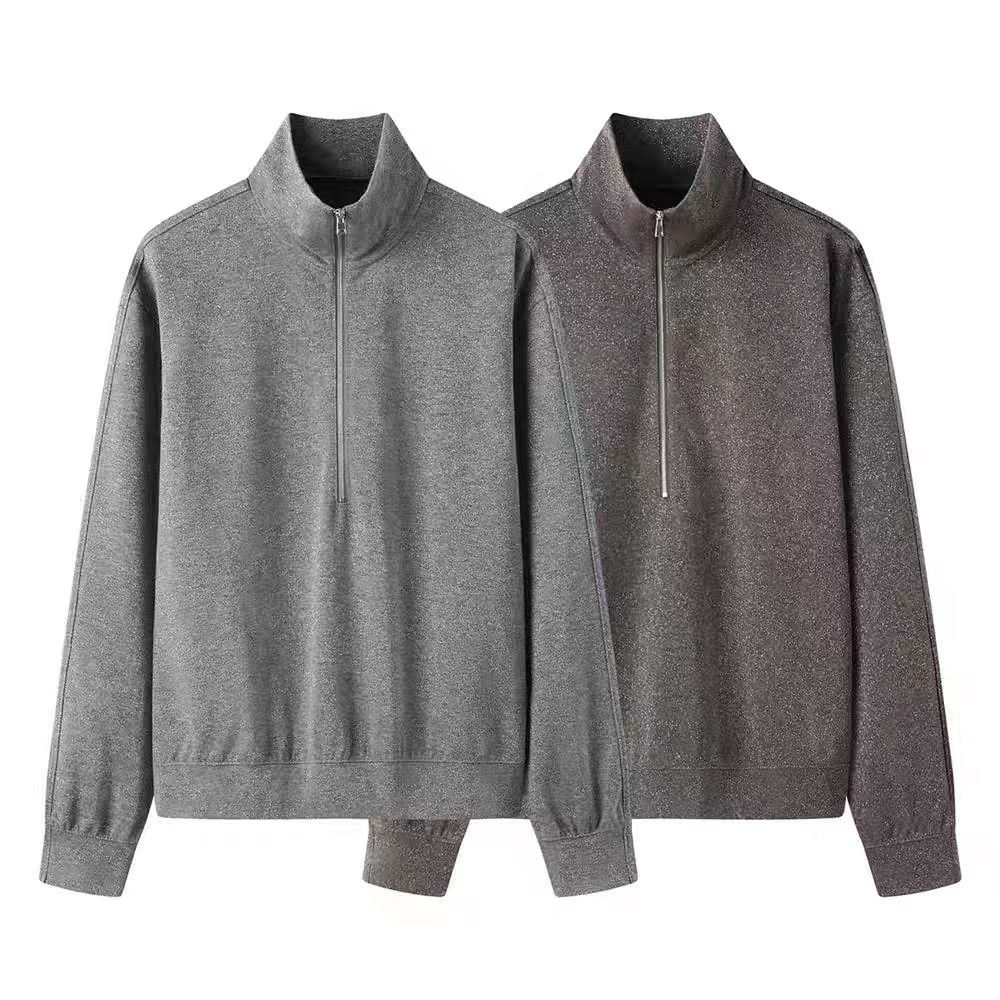 休闲运动风立领卫衣女