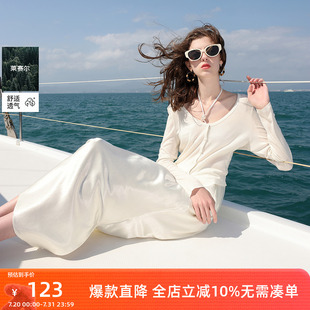 莱赛尔面膜开衫 ibudu2025夏季 长袖 新款 小外套女 大V领短款