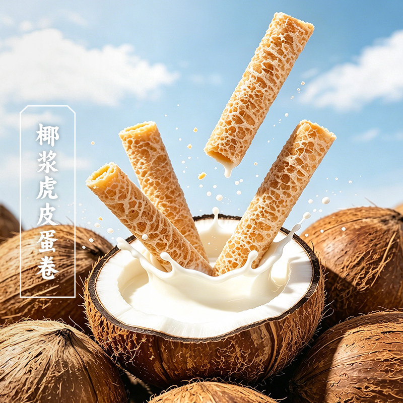 三关六码头非遗椰浆虎皮蛋卷酥脆蛋卷中式糕点独立小包办公解馋