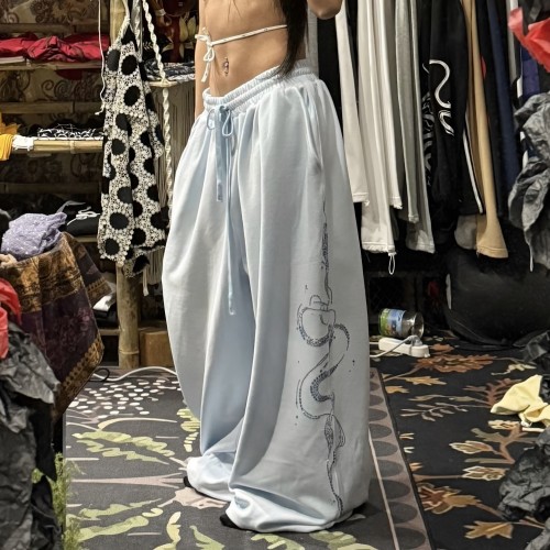 美式爆闪烫钻水墨蛇卫裤男女