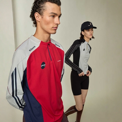 半拉链撞色凉感速干t恤男女