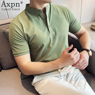 立领polo衫 夏季 新中式 男短袖 t恤 薄款 休闲百搭舒适透气高级感修身