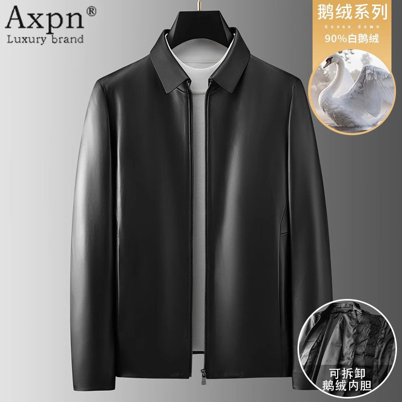 2024秋冬真皮皮衣男绵羊皮羽绒服