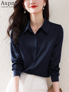 女款2025春夏优雅专业长袖经典衬衫抗皱免烫正式上衣