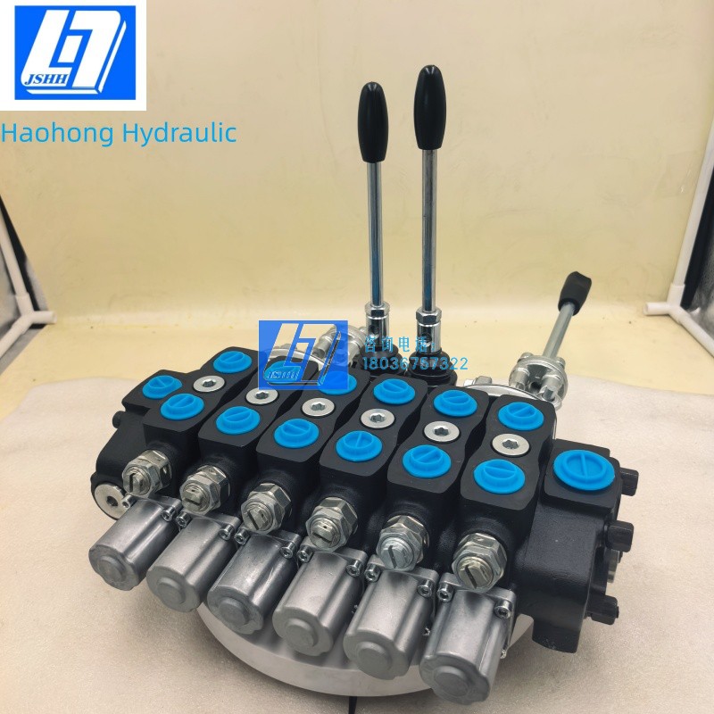SD8系列90升六联一控二手动片式液压油路分配器液压多路换向阀
