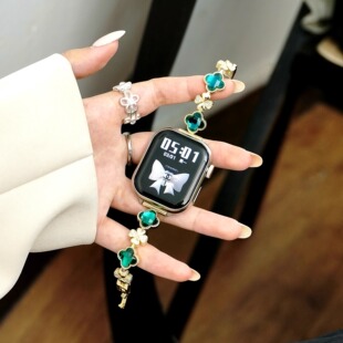 适用新款苹果iwatchs10金属表带iwatch8/9高级感夏天时尚女款