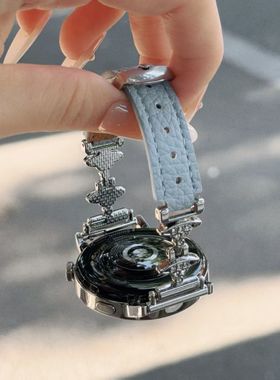 适用于华为gt6手表带时尚高颜值watch4土星拼荔枝纹gt5小米s4表带