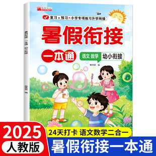 幼小衔接暑假衔接一本通幼升小一升二暑假预复习一本通预备一年级二年级下册暑假作业人教版同步课本训练习题册每日一练