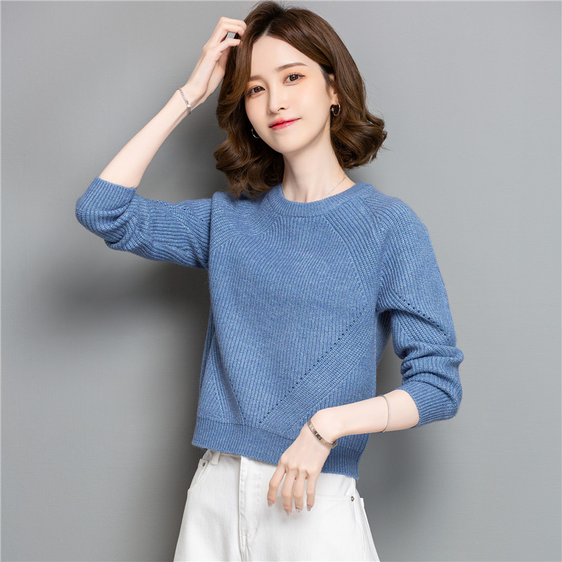 时尚朗姿2025秋冬小款高腰短款套头毛衣女洋气配裙低领羊毛打底衫