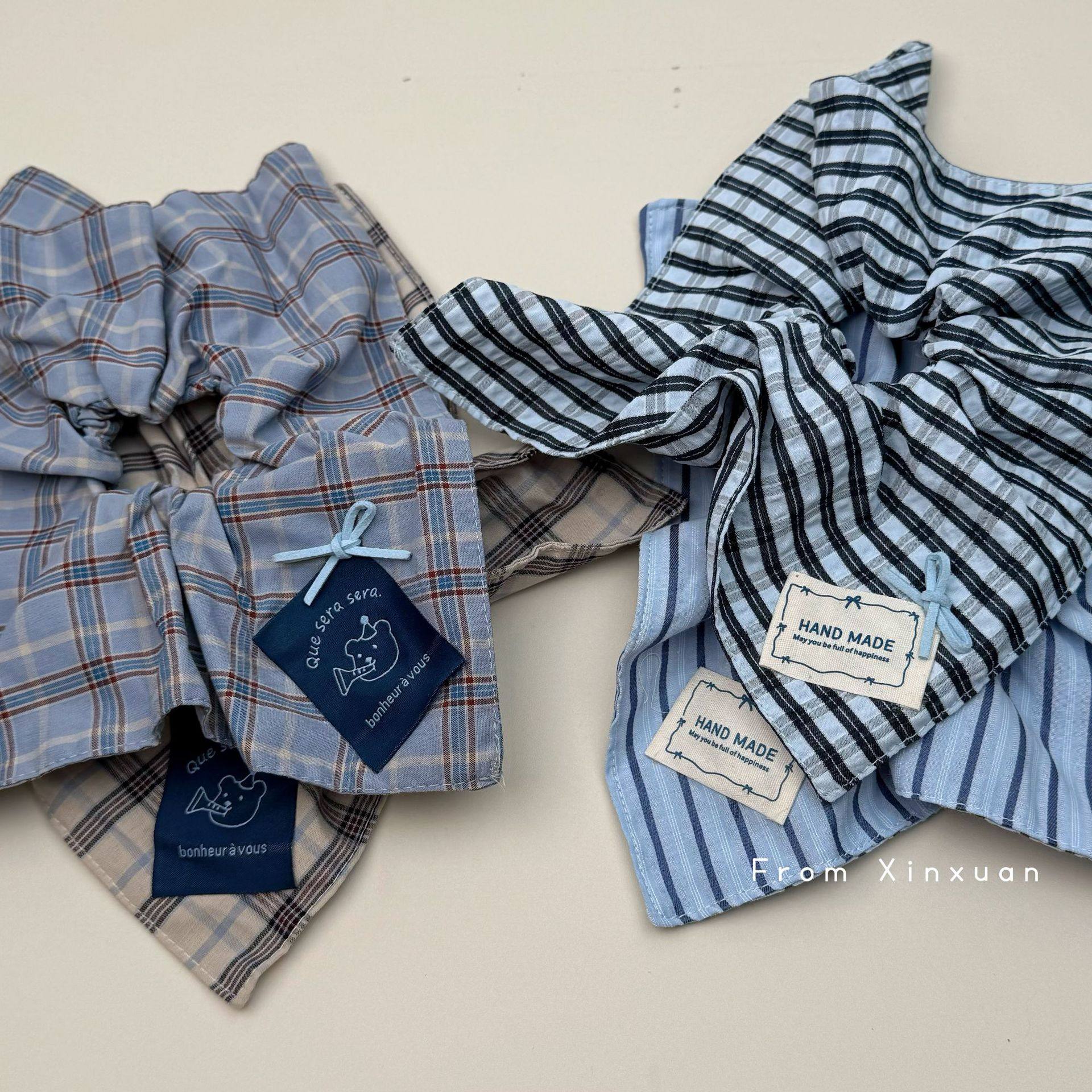 韩系高级感蓝色条纹大肠发圈头绳女丸子头发绳可爱小熊布贴发饰,饰品/流行首饰/时尚饰品新,发饰,淘宝优惠券,粉丝福利购,淘宝优惠卷