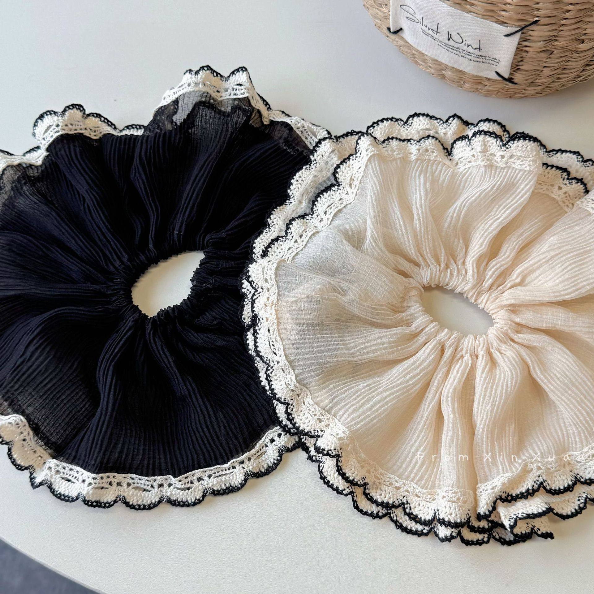 法式优雅浪漫蕾丝花边大肠发圈高级感气质温柔扎马尾头绳发饰新款,饰品/流行首饰/时尚饰品新,发饰,淘宝优惠券,粉丝福利购,淘宝优惠卷