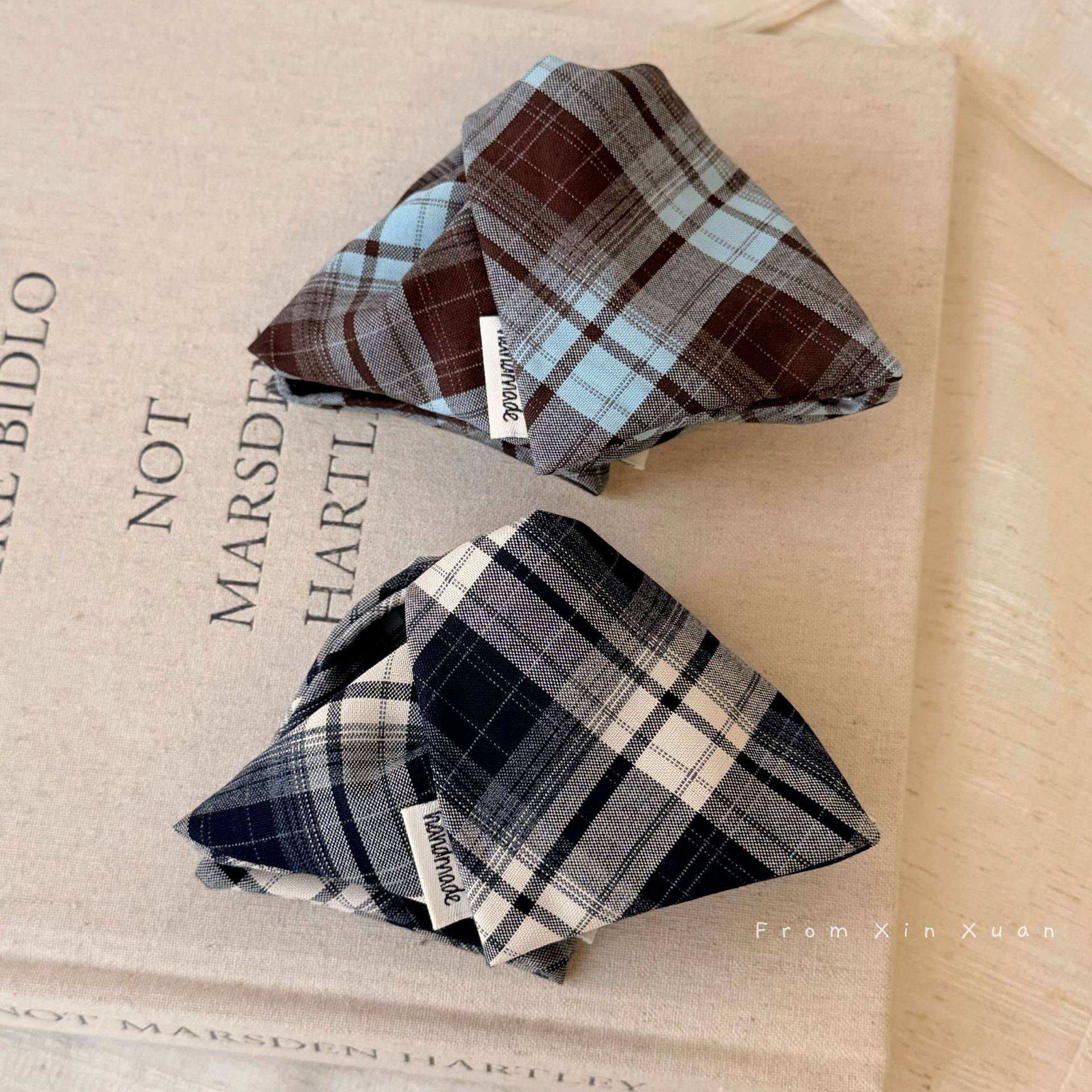 韩系复古格纹撞色三角抓夹高级感超百搭时尚优雅鲨鱼夹高马尾发卡,饰品/流行首饰/时尚饰品新,发饰,淘宝优惠券,粉丝福利购,淘宝优惠卷