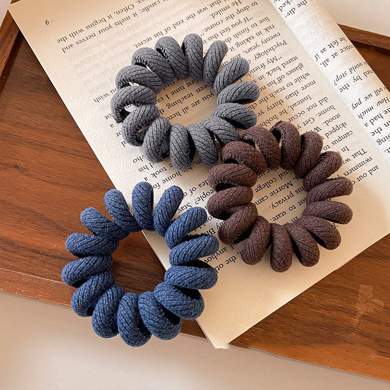 复古纯色斜纹电话线发圈女秋冬不勒发无扎痕头绳高弹力耐用橡皮筋,饰品/流行首饰/时尚饰品新,发饰,淘宝优惠券,粉丝福利购,淘宝优惠卷