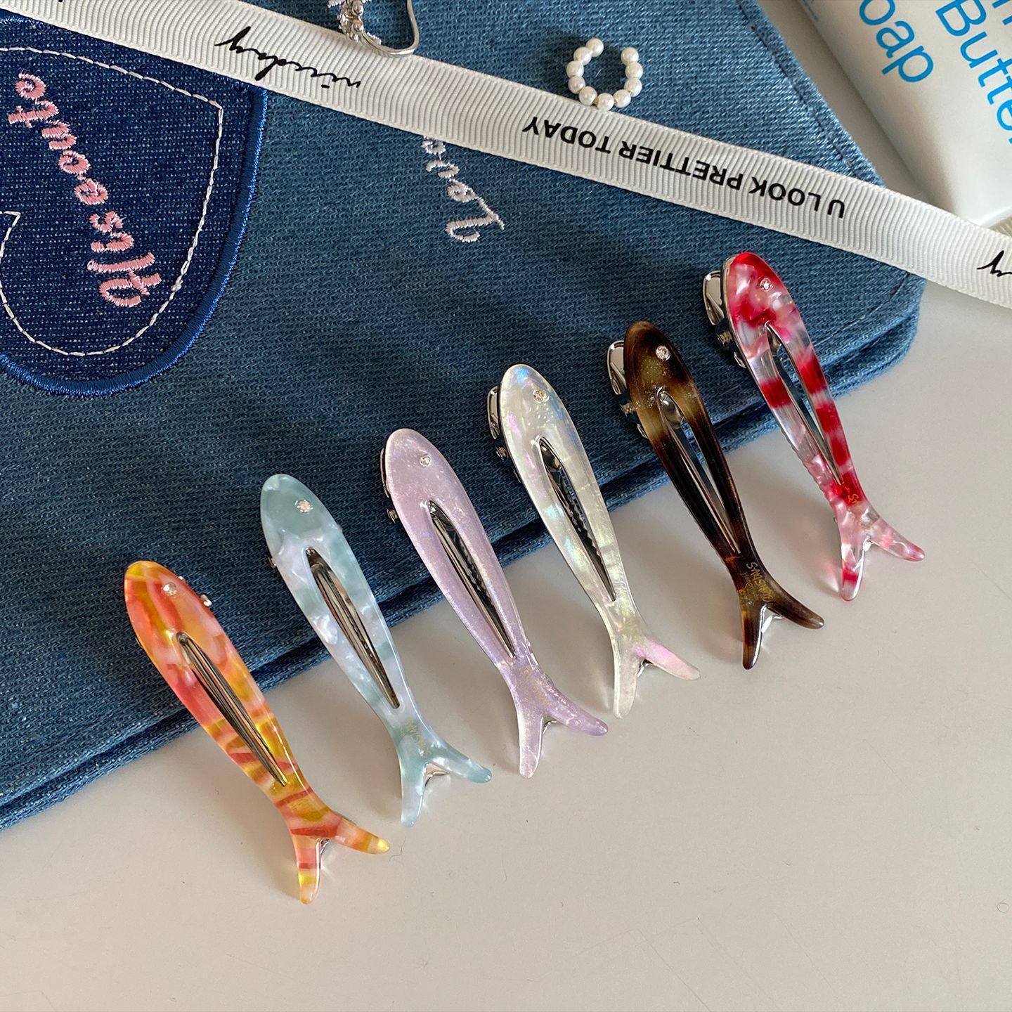 韩系可爱醋酸小鱼发夹鸭嘴夹甜美少女刘海边夹前额发卡气质发饰,饰品/流行首饰/时尚饰品新,发饰,淘宝优惠券,粉丝福利购,淘宝优惠卷