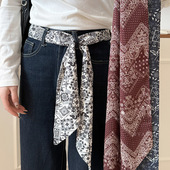 2026新款 复古长条丝巾飘带腰绳腰带女高级感围脖装 饰项链领巾配饰