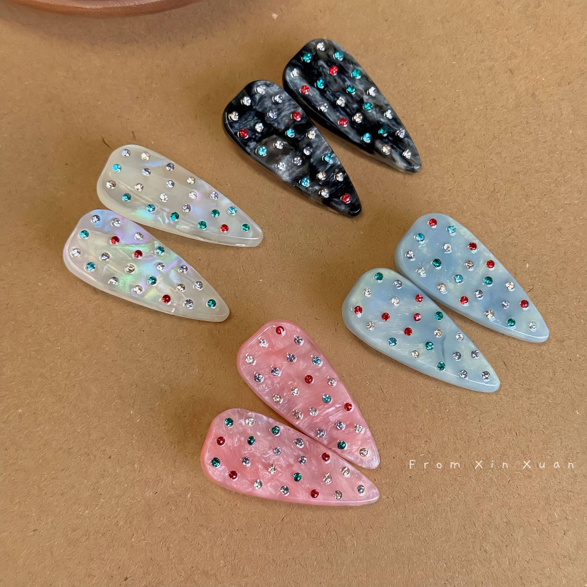 韩系甜美彩钻醋酸发夹鸭嘴夹侧板刘海夹发卡女2026新款气质发卡,饰品/流行首饰/时尚饰品新,发饰,淘宝优惠券,粉丝福利购,淘宝优惠卷