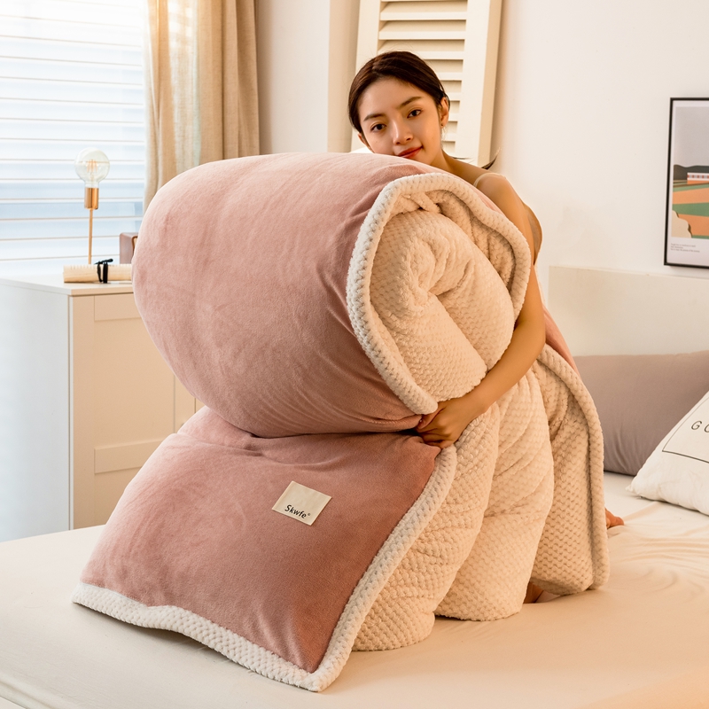 冬天双面绒牛奶绒被套被芯可拆卸二合一珊瑚绒法莱绒加厚保暖被子,床上用品,化纤被,淘宝优惠券,粉丝福利购,淘宝优惠卷