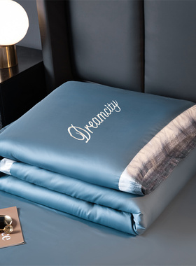 夏天凉感被子冰丝三四件套123456890.cm米床上薄款空调芯可机水洗