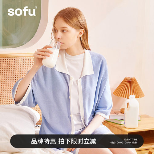 sofu短袖短裤家居服套装女