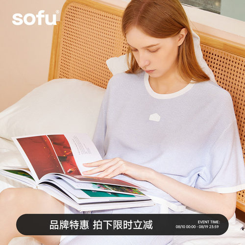 sofu短袖短裤家居服套装女