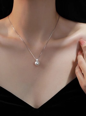 99足银戴妃珍珠项链施家正圆