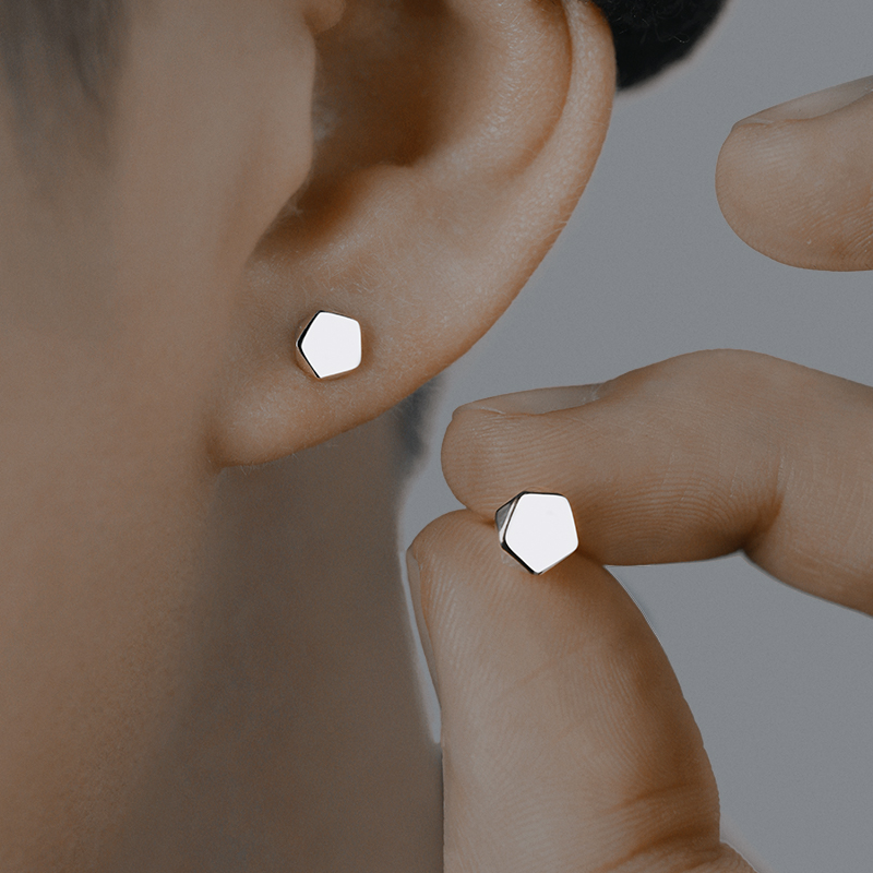 纯银养耳洞999简约男冷淡风