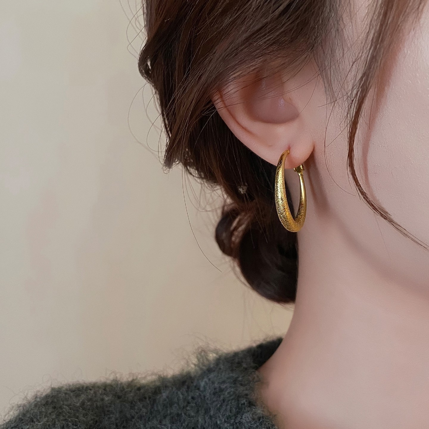 简约金箔感素圈耳环轻奢高级感耳圈小众设计耳钉气质2025超火耳饰,饰品/流行首饰/时尚饰品新,耳环,淘宝优惠券,粉丝福利购,淘宝优惠卷