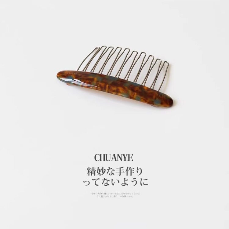 新款大理石纹铁齿发梳简约质感