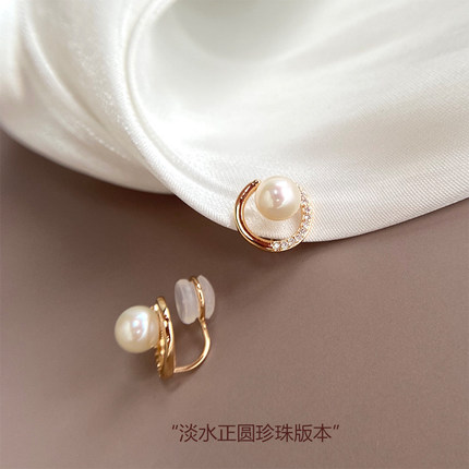 硅胶无痛耳夹无耳洞女高级无洞耳环珍珠耳饰夹耳式耳钉2025新款潮