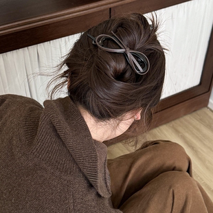韩系气质蝴蝶结扭扭发夹女2026新款高端后脑勺丸子头抓夹盘发头饰
