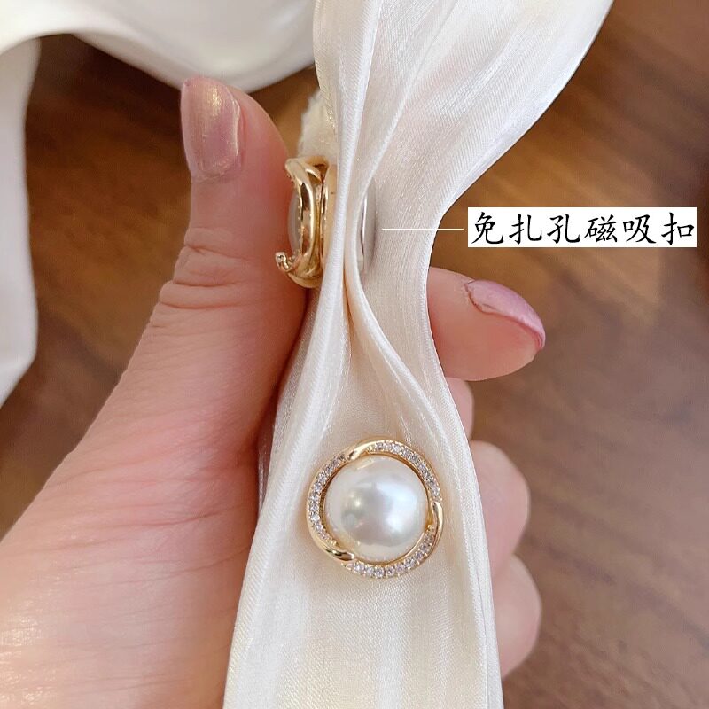 猫眼石真丝防走光磁吸扣无针眼